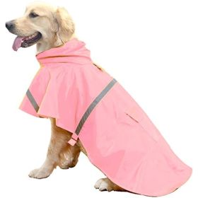 Dog Raincoats for Large Dogs with Reflective Strip Hoodie; Rain Poncho Jacket for Dogs (Color: C3-Lake Blue, size: [M])