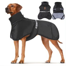 Large Dog Winter Coat Wind-proof Reflective Anxiety Relief Soft Wrap Calming Vest For Travel (Color: black, size: 4XL)