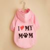 Pet Hoodie For Small & Medium Dogs; I Love My Mom Dog Hoodie Cat Shirts; Cute Pet Apparel